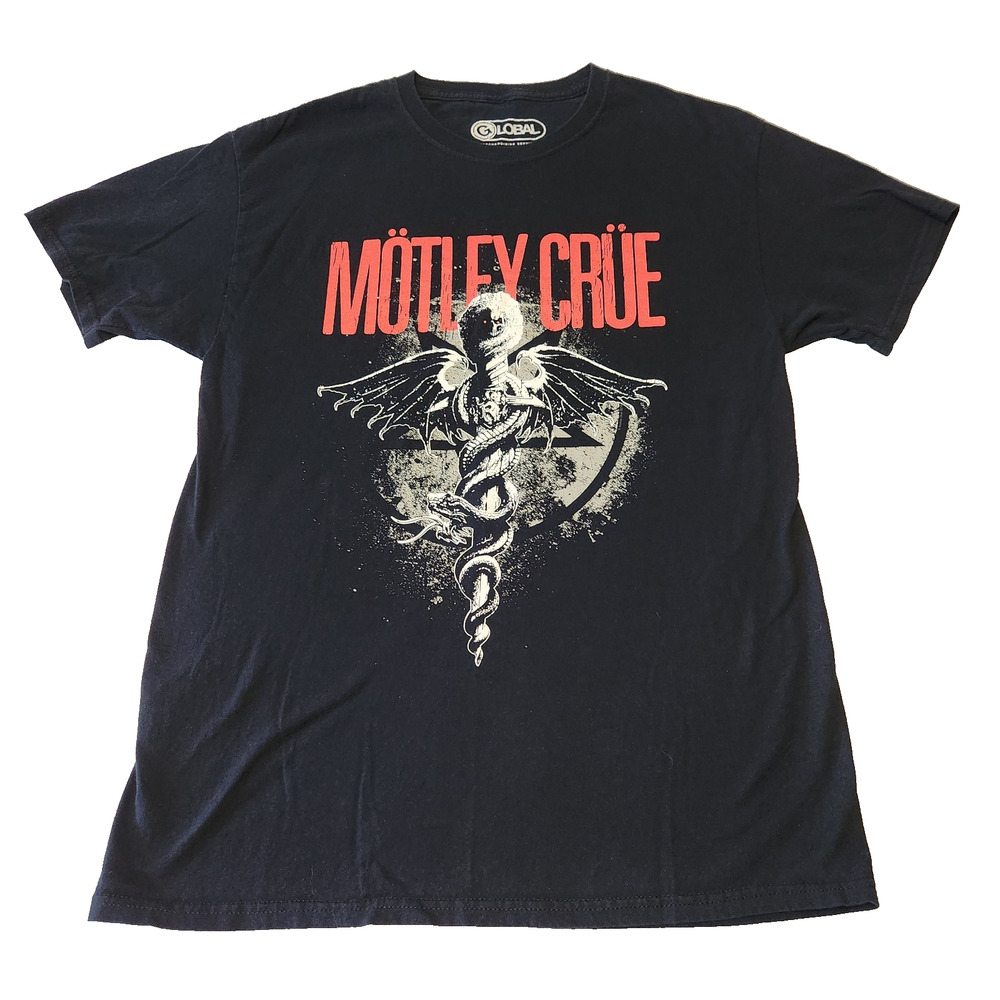 Motley Crew Rock Band Tee T-Shirt Glam Hair Heavy Metal Size Medium